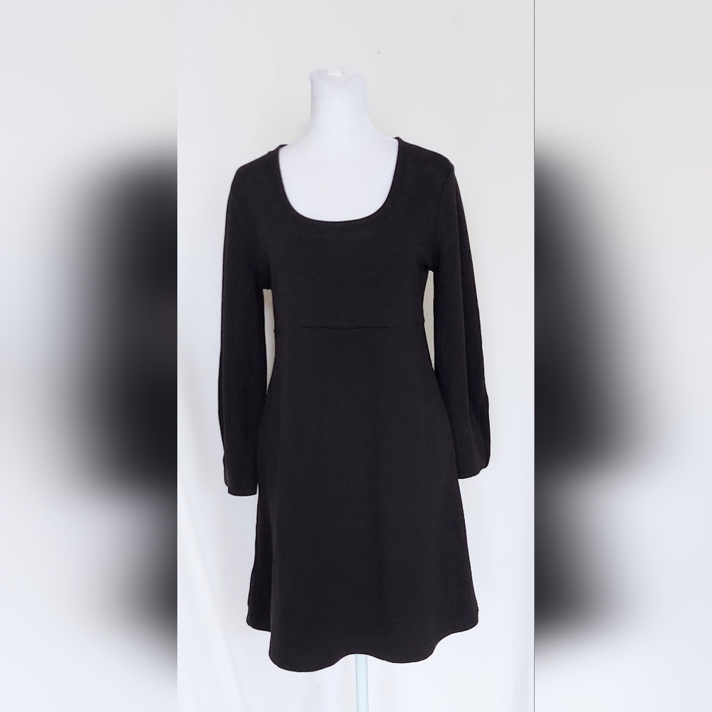 Free Assembly U Neck Pleated Mini Dress Black Size XS NWT